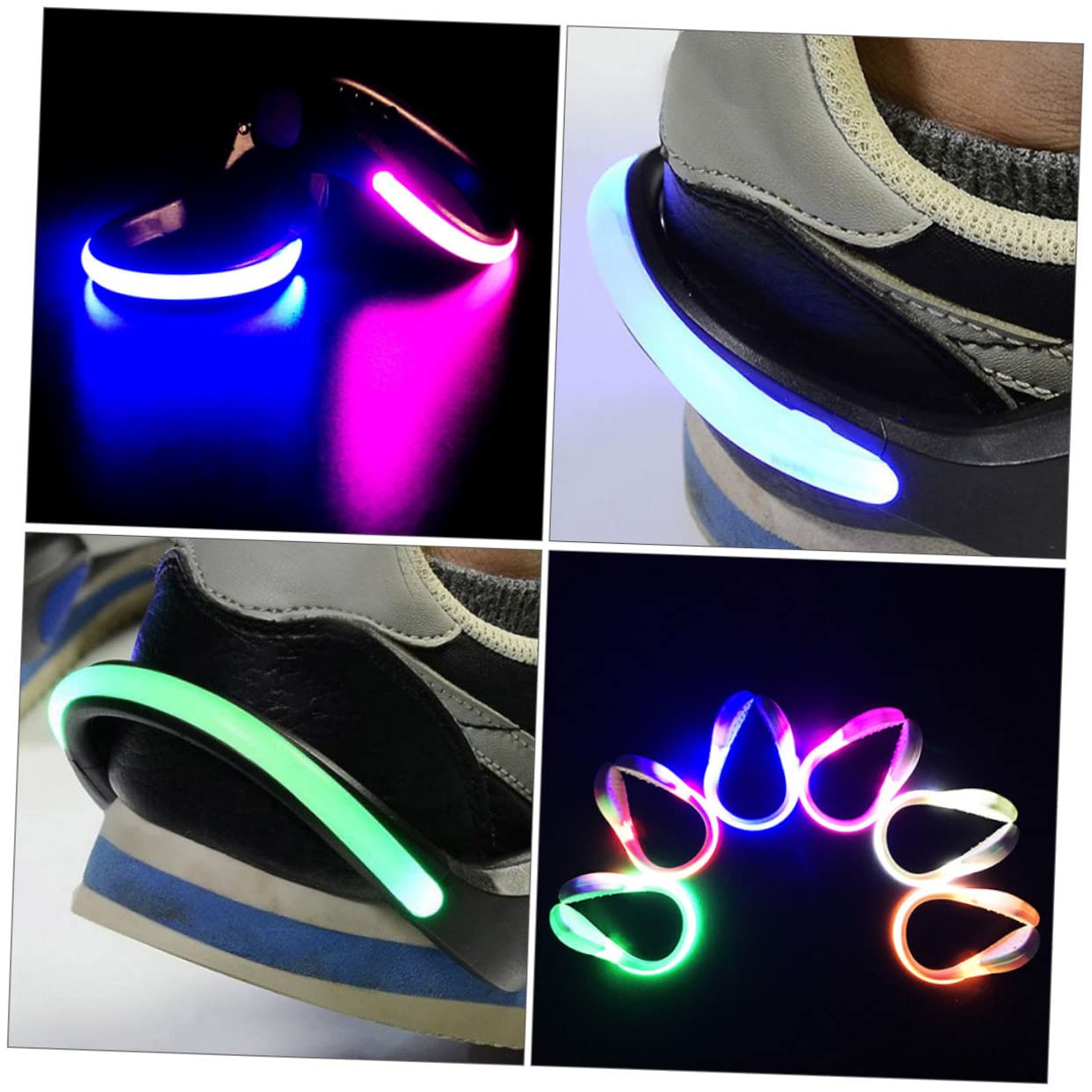 BESPORTBLE 12pièces Lumières LED De Sécurité pour Chaussures Clip Lumineux pour Course Accessoires pour Jogging Et Cyclisme Résistantes à Eau Et Légères
