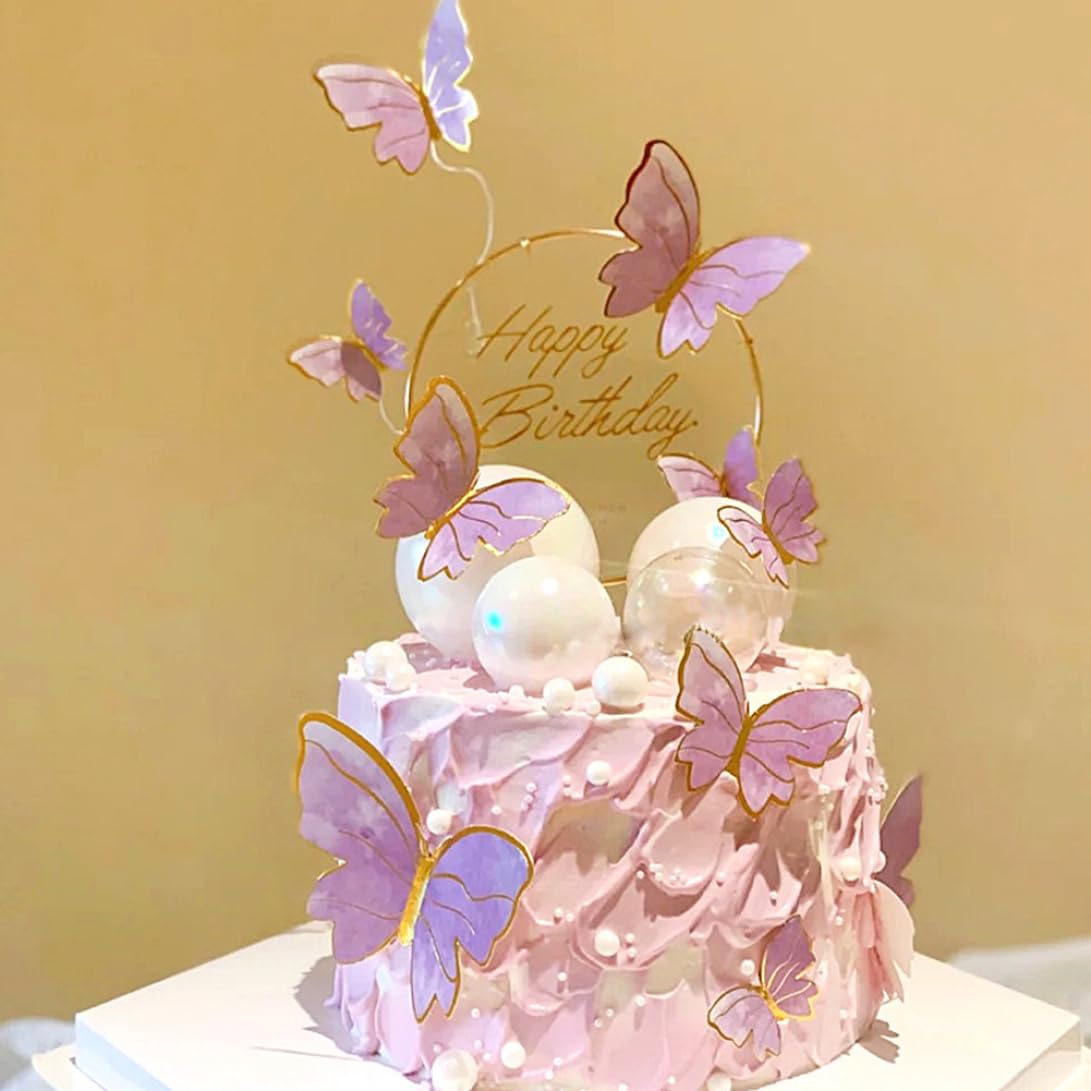 Decorazione per torta di farfalle | Decorazione glitterata con farfalla di carta per torte, torte, cupcake, decorazione a farfalla per laurea, festa, matrimonio