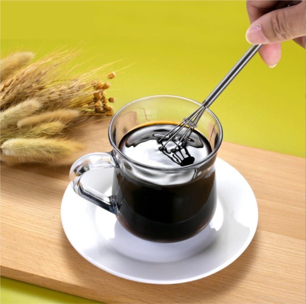 Batidor Huevos Batidor De Huevos Manual Giratorio Multifuncional, Herramientas Cocina For Hornear, Acero Inoxidable Utensilios Cocina(5 Inches)