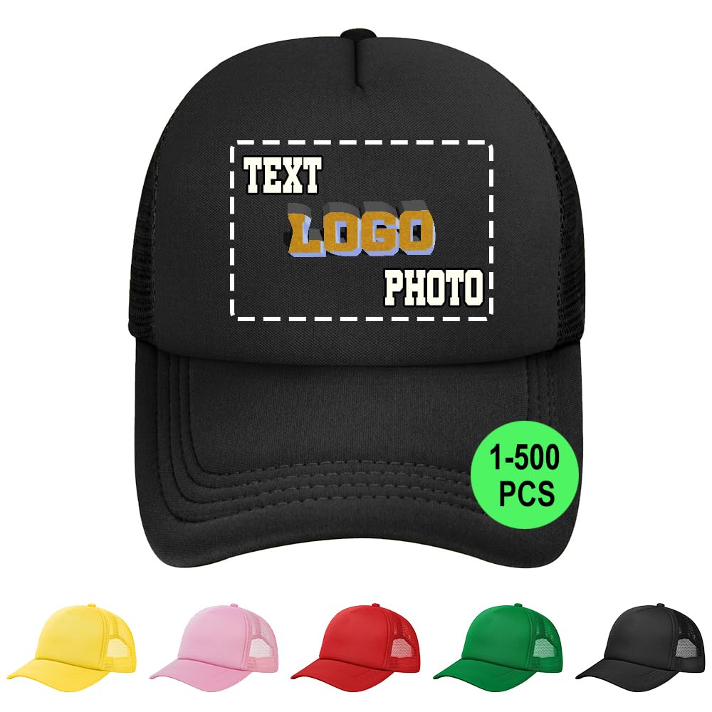 Custom Trucker Hat Personalized Baseball Cap Add Your Text, Photo, Logo, Store Advertising Hats for Women Men