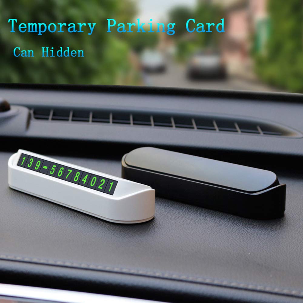 Targa Parcheggio Temporanea Con Numero Di Telefono - Adesivo Magnetato Per Cruscotto Auto, 11,6x2,7 Cm - Foto 4