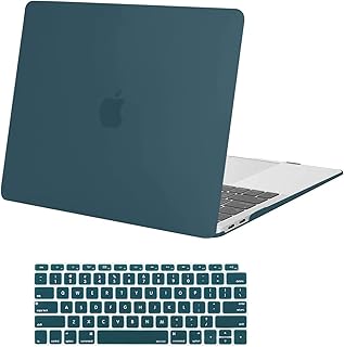 MOSISO Compatible with MacBook Air 13 inch Case 2022 2021 2020 2019 2018 Release A2337 M1 A2179 A1932 Retina Display with Touch ID, Plastic Hard Shell Case & Keyboard Cover Skin, Deep Teal