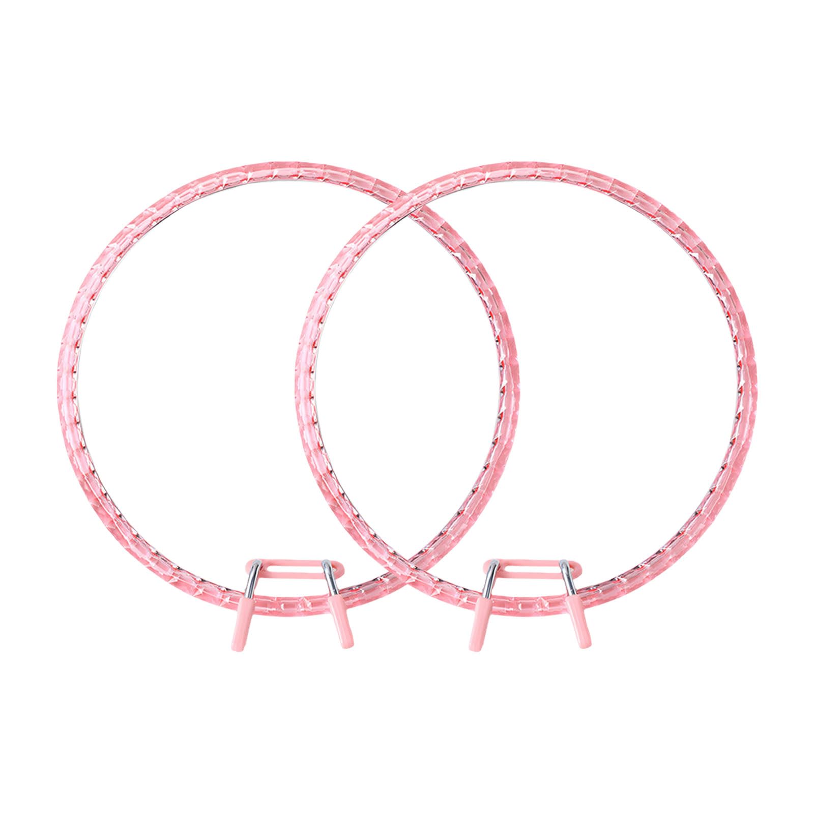 Buxuaaaa 2Pcs Round Embroidery Hoops Adjustable Spring Stitching Frame Embroidery Craft Tool for Needlework Project Craft Hoop for Sewing