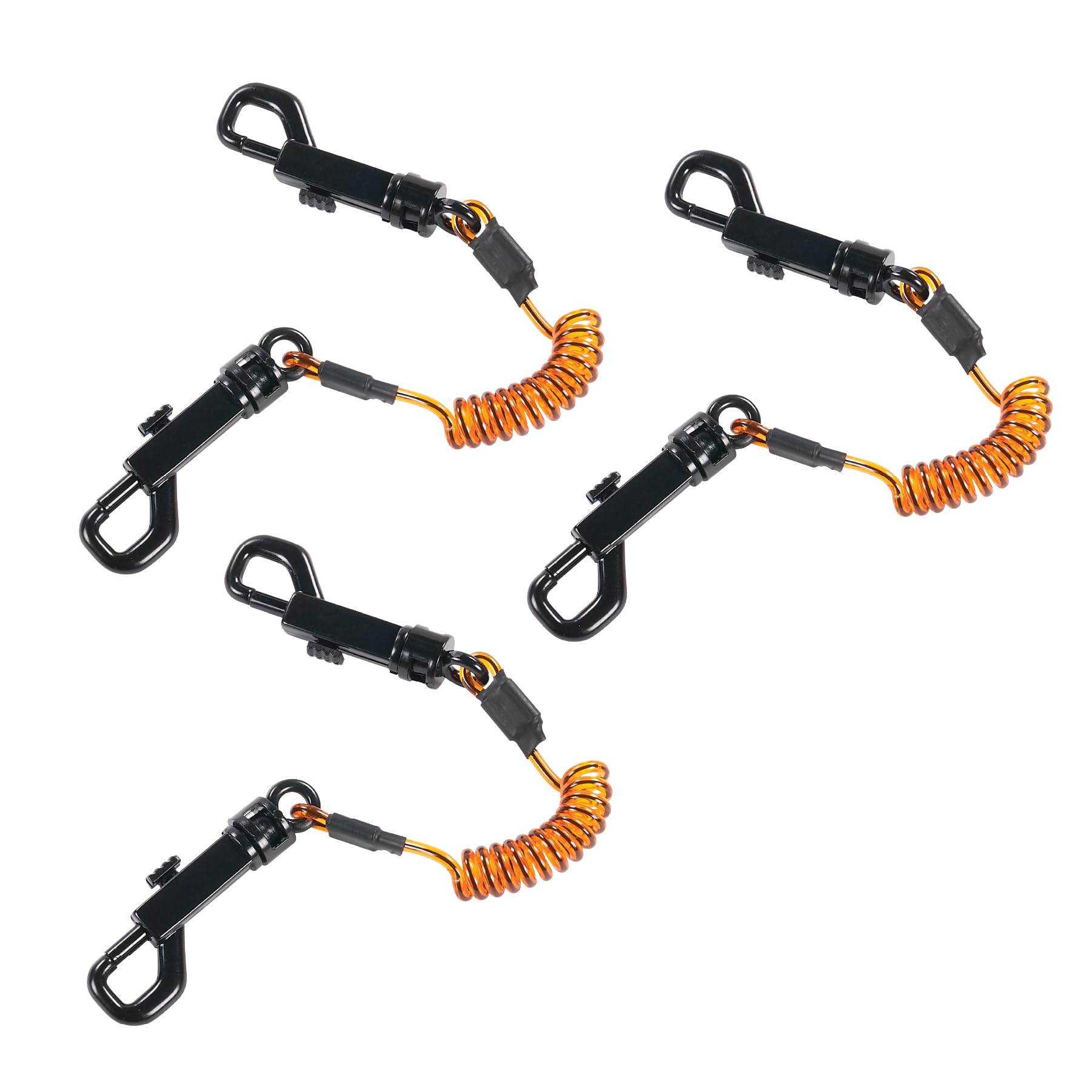 Ergodyne Squids 3152 - Correa de cordón en espiral - Extremos de fijación de gancho giratorio dual, 2 libras