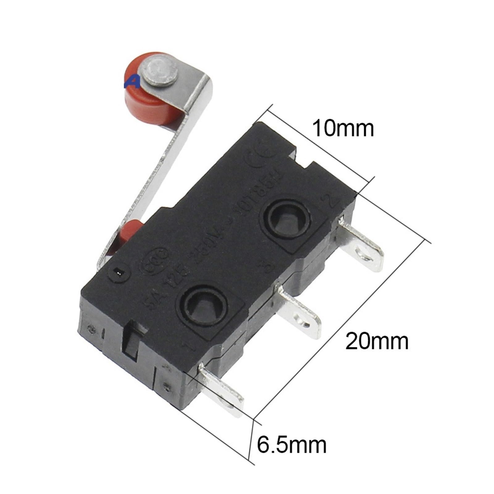 Mini microinterruptor de 3 pines con interruptor de límite de rodillo, 50 unidades