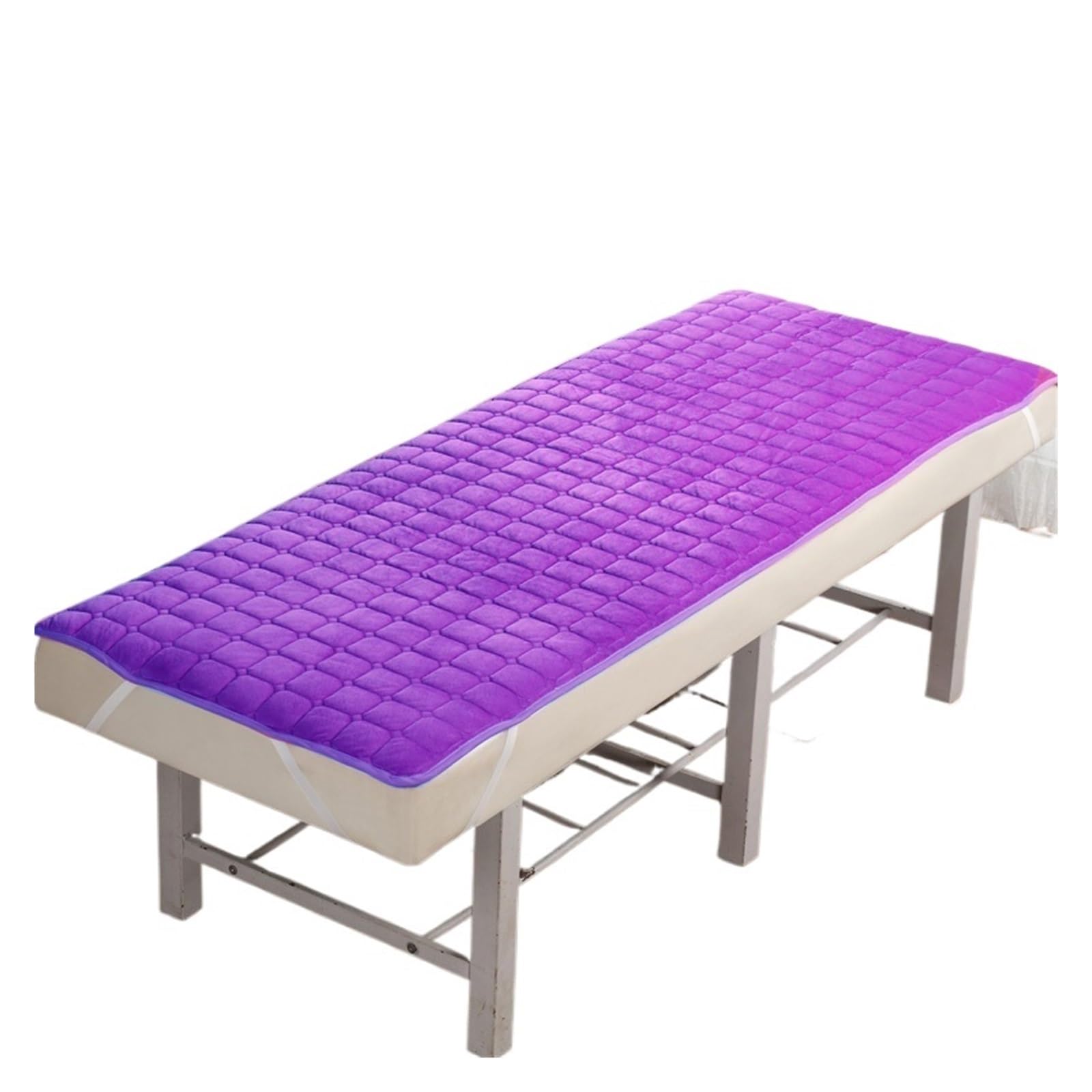 Sabanas Camilla Masaje Colchón de cama grueso antideslizante for salón belleza, mesa barbería, Sábana, banda elástica for masaje SPA, cubierta con/sin agujero(No hole purple,80x190cm)