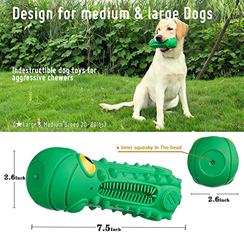 Nakanon Squeaky Dog Toys For Aggressive Chewers, Durable Interactive Dog Chew Toy For Large/Medium Breed, Indestructible Tough Puppy Toys Dogs-Teeth Cleaning Chews, Milk Flavor #TOP1