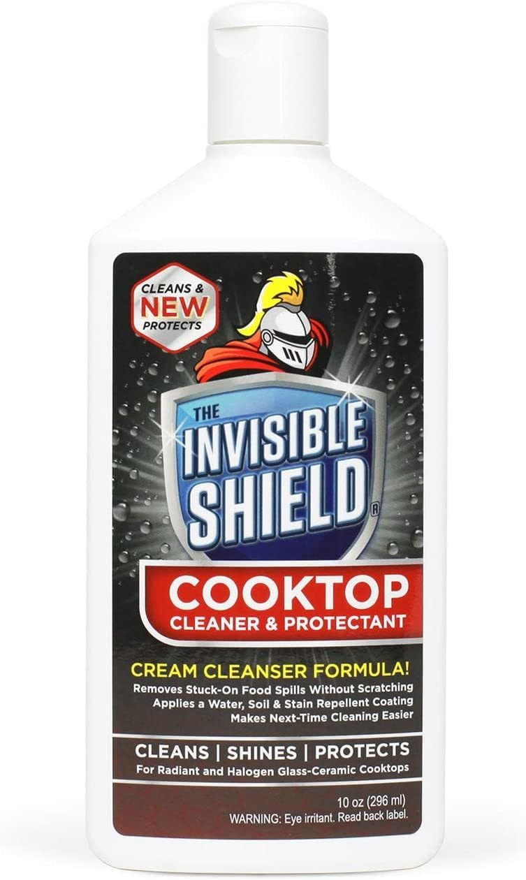Unelko 61176 Invisible Shield Cooktop Cleaner & Protectant – 10 oz, Safe for Glass, Ceramic, and Smooth Surfaces, Streak-Free Shine