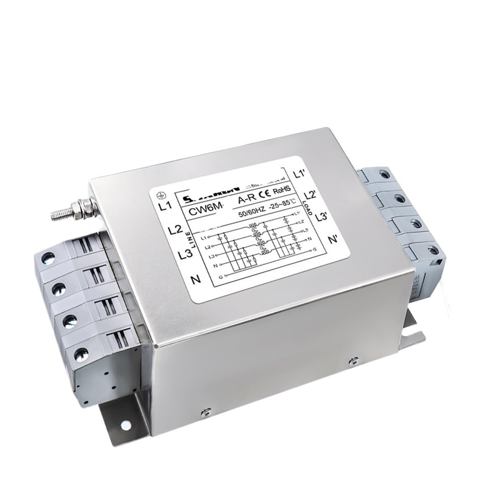 YTMJPQQJI Three-Phase Four-Wire AC Filter CW6M-50A70A85A-R European Standard Terminal 440V servo Inverter Interference(CW6M-60A-R)