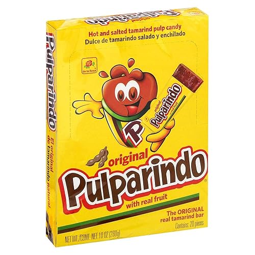 20 unidades Pulparindo Dulces Mexicanos Sabor Original Tamarindo Bar Extra Caliente y Salado