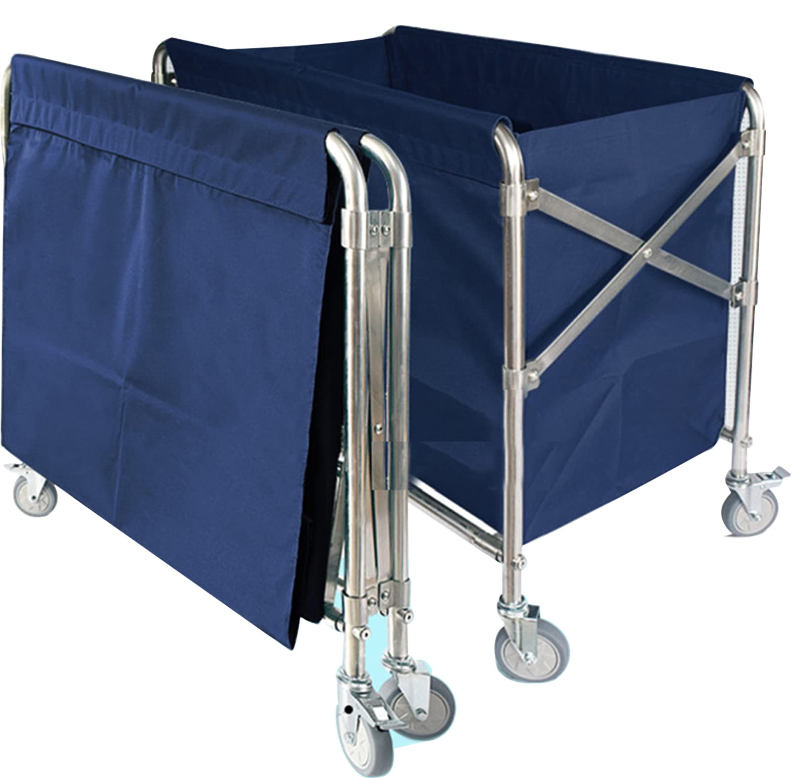 Buy XIJIXILI Folding Commercial Laundry Basket with Wheels Rolling
