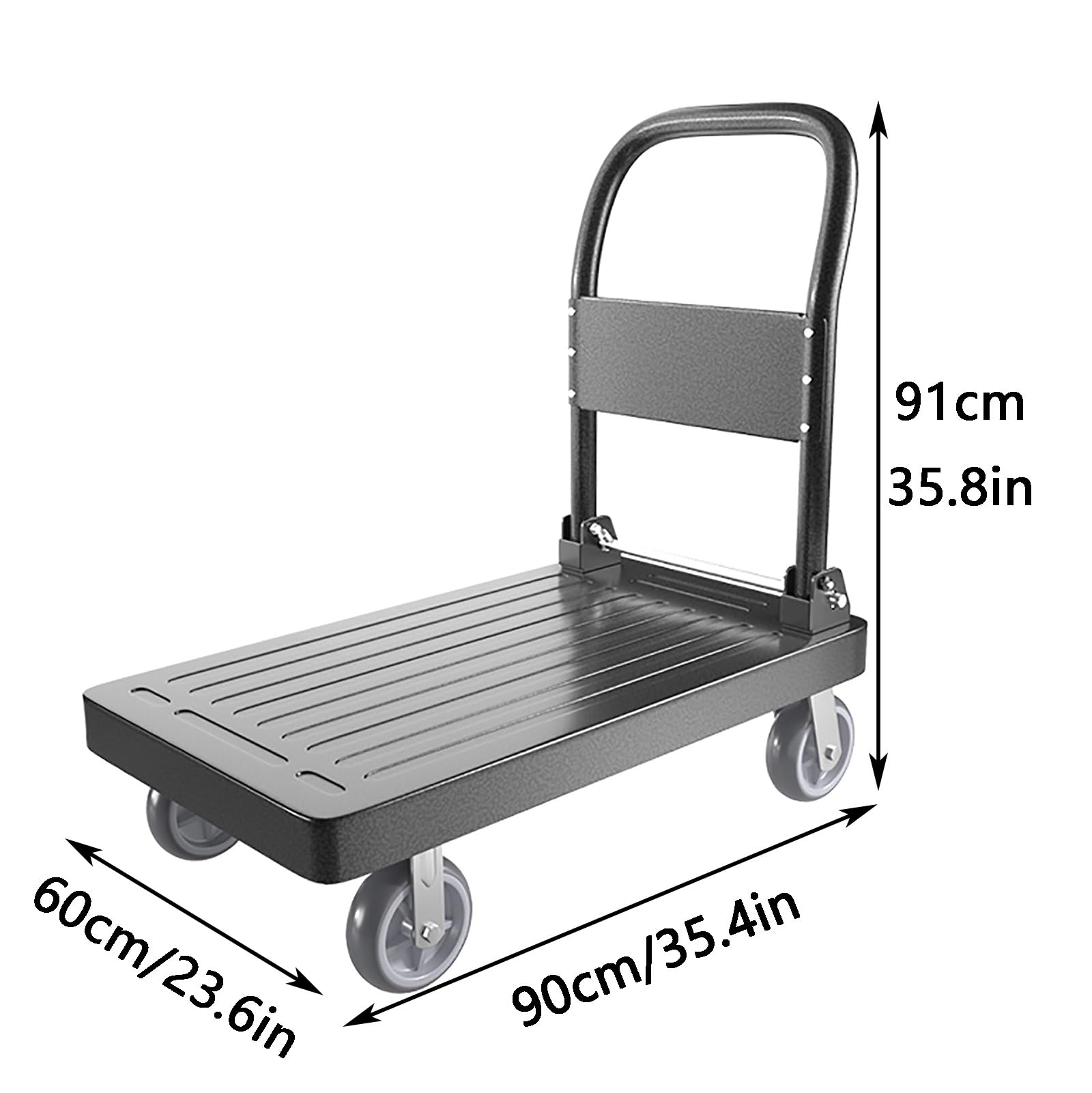 Wózek ręczny, Z uniwersalnymi kołami, nośność 450 kg/990 funtów, odpowiednie dla firm, szkół, magazynów, szpitali(Small)