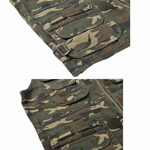 Men's Outdoor Cotton Vest Travel Photo Vest Multi Pockets Sleeveless Jacket Fishing Vest Utility Vest (As1, Alpha, L, Regular, Regular, Camouflage) #TOP4