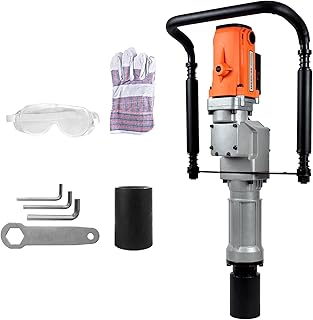 2200W Electric T Post Driver – 110V Handheld Pile Driver Hammer for Fence Post, Farm, Construction Site with 55mm, 70mm pile sleeve, Ideal for Metal Fencing, Landscaping, and DIY Projects