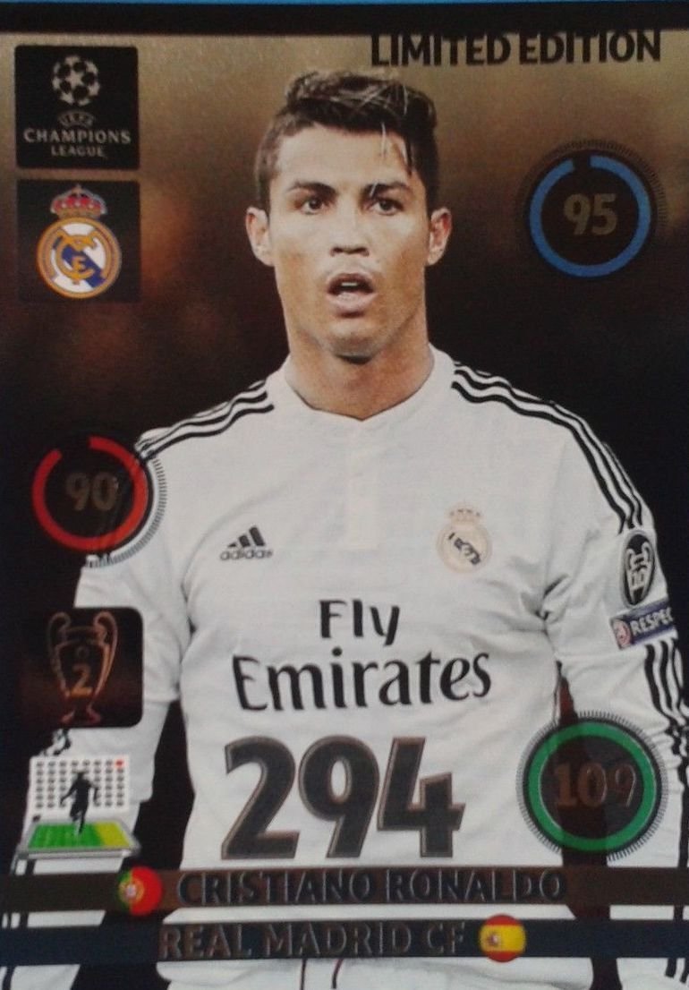 Adrenalyn XL 2014 2015 Cristiano Ronaldo Limited Edition Trading Card