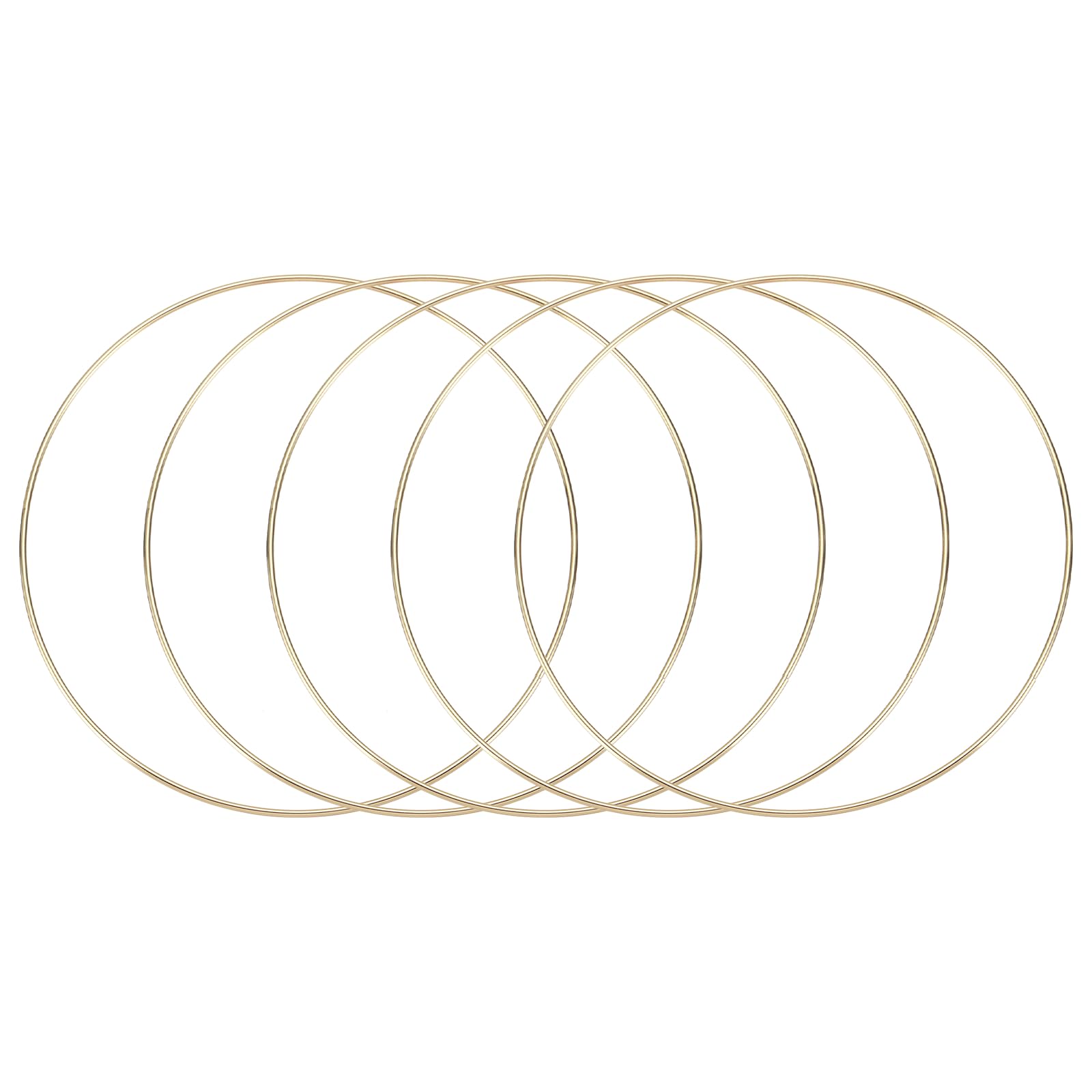 sourcing map 5 Pcs Dream Catcher Rings,Metal Crafts Hoops Floral Hoop 7.5 Inch Macrame Hoops Rings for DIY Crafts Wreath Making Supplies Plant Hangers,Gold