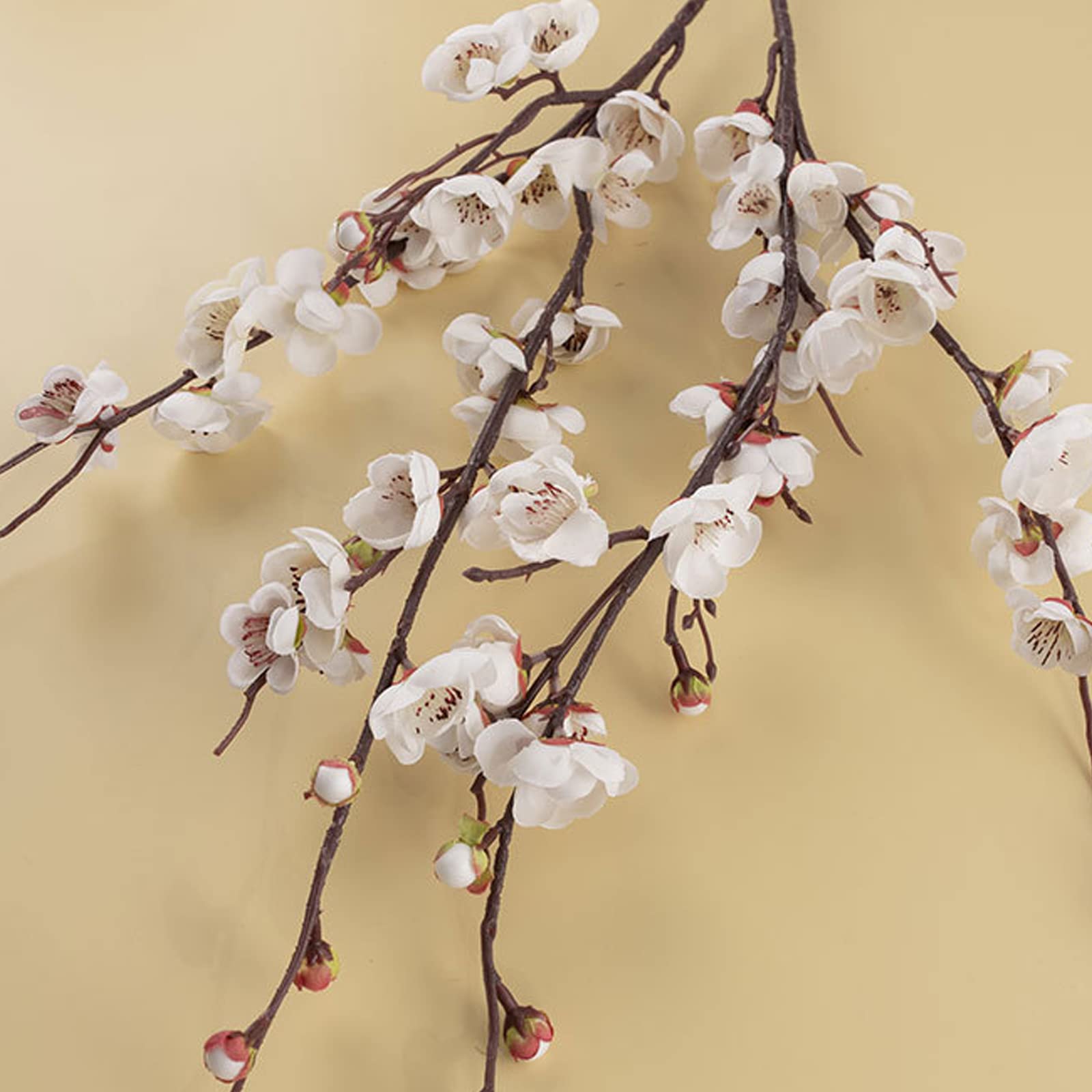 4 forchette Fiore di ciliegio Ramo lungo Fiori artificiali di seta Camera da letto Decora Flores Sakura Fiore Mariage Matrimonio Bianco Floreale 1PC  15