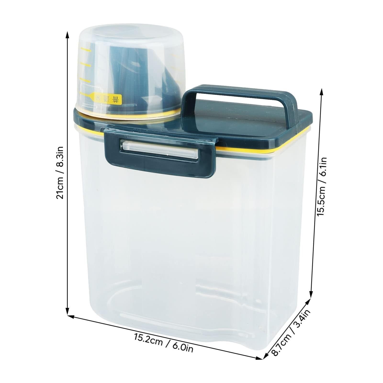 Dispensador De Cereales Para Cocina Caja Dispensadora De Contenedor De Almacenamiento De Arroz Con Taza Medidora, Dispensador De Cereales Alimentario Sellado Recipientes Para Cereales Desayuno(White)