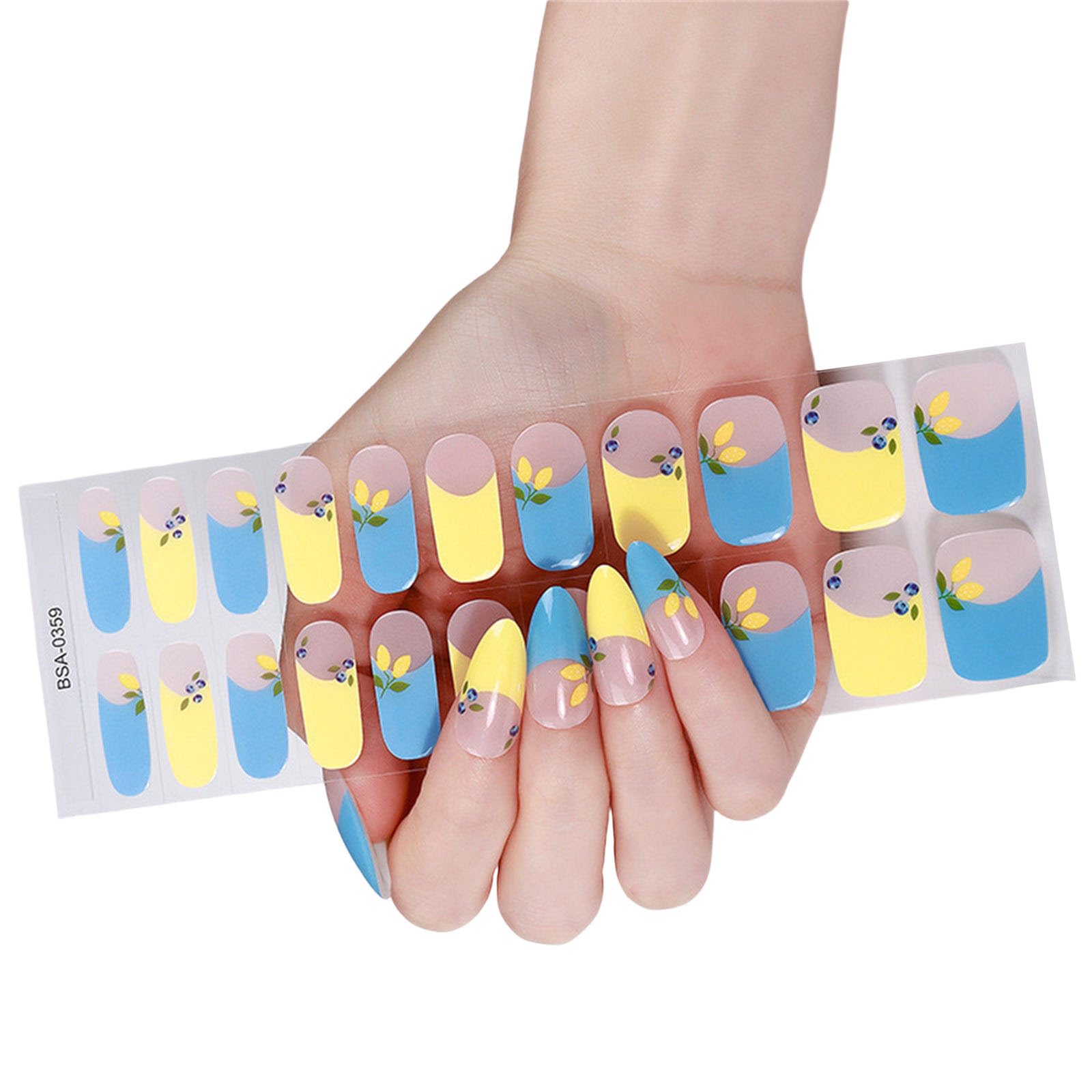 1Set Assorted French Gel Nails Art Stickers Not Glues Needed