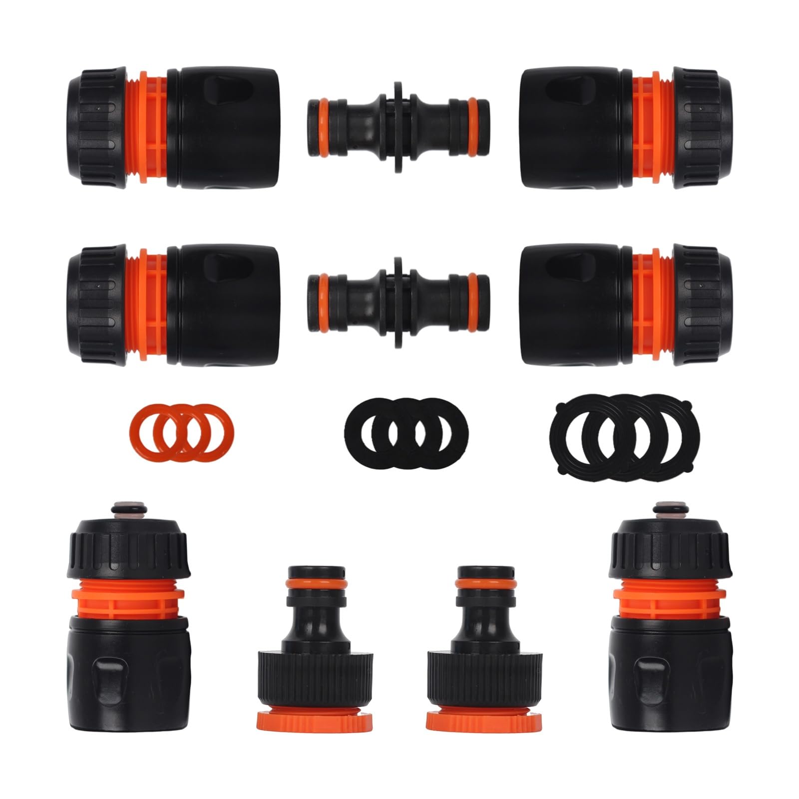 Set Di 4 Connettori Per Tubo Da Giardino - Raccorderia Rapida Per Rubinetto, Con Waterstop E Ugello Spray