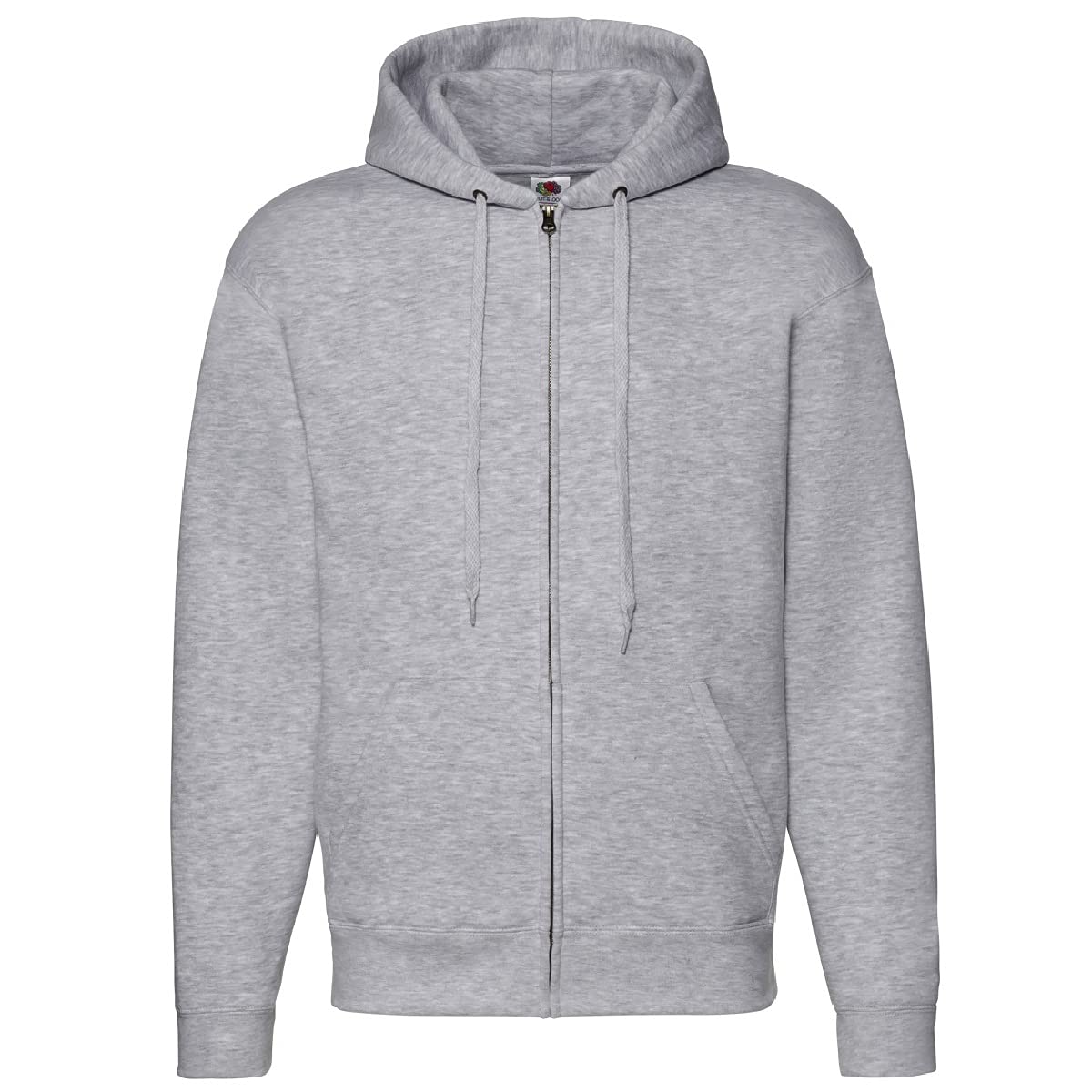Fruit of the Loom Mens Zip Through Hooded Sweatshirt/Hoodie (2XL) (Heather Grey)