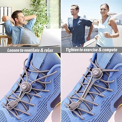 image for RJ-Sport Tieless Elastic Shoe Laces - Heavy Duty No Tie Shoelaces for 