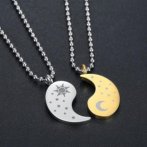 Miniatura 5 de Generic Yin Yang - Collar de pareja para parejas de titanio BFF