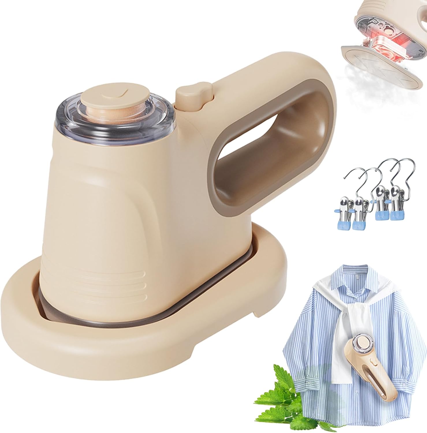 2025 Vacuum Steamer for Clothes, 1000W Vacuum Steamer for Clothing, Portable Handheld Clothes Steamers with 50ml Tank, Fast Heat Up, 18min Continuous Steam, Powerful Wrinkle Remover (1PC)
