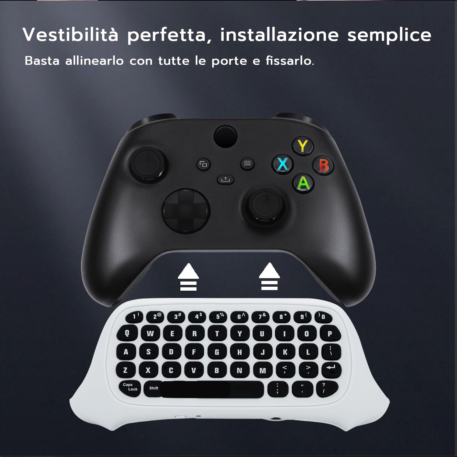 Mcbazel Tastiera Wireless, 2.4G Mini Gamepad per Controller Xbox Series X/S, Xbox One S/X Con Jack Audio da 3,5 mm