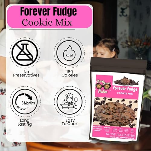 Miniatura 5 de Glassy Brown Cookies - Forever Fudge Cookie Mix  Paquete variado de galletas suaves  Forever Fudge comestible para masa de galletas  Galletas de