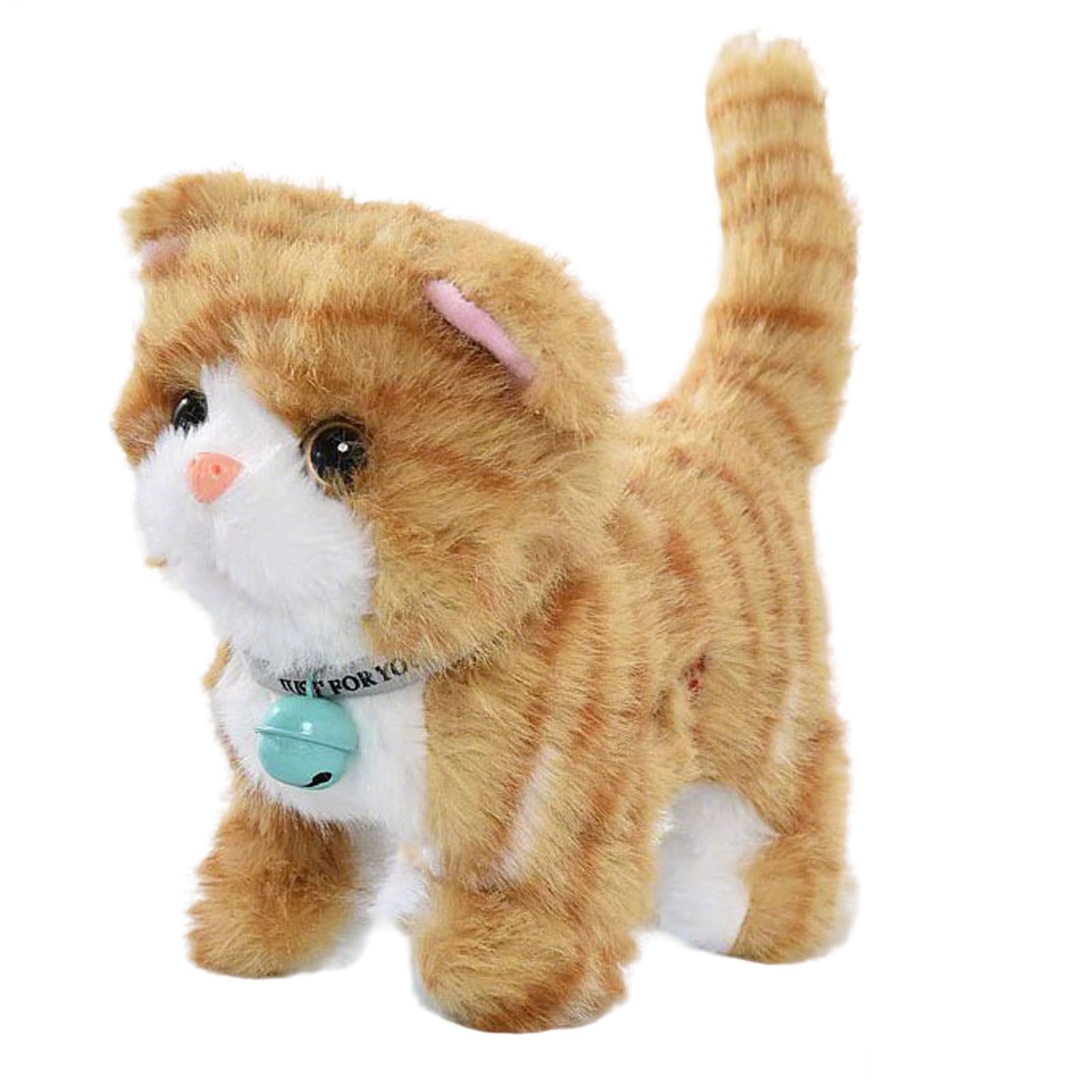 Amazon.co.jp: 電子猫ぬいぐるみ - 約18cm リアルな鳴き声付き,電動
