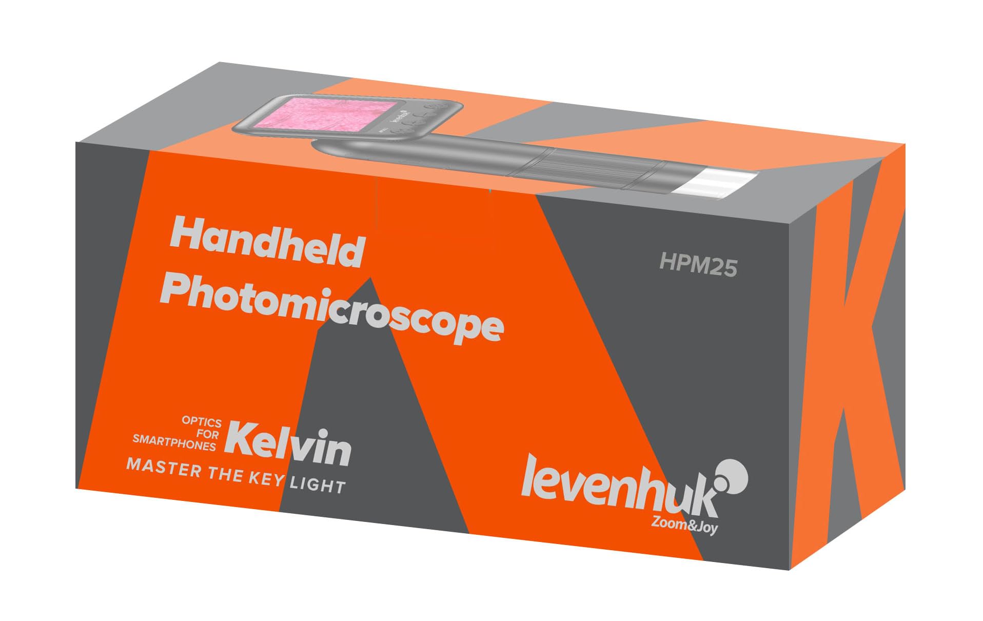 Levenhuk Kelvin HPM25 Tragbares Fotomikroskop | 800x Digitales Smartphone-Mikroskop, 2MP Kamera IPS-Farbdisplay LED-Licht, Kompakt, PC-kompatibel, für Erwachsene und Kinder