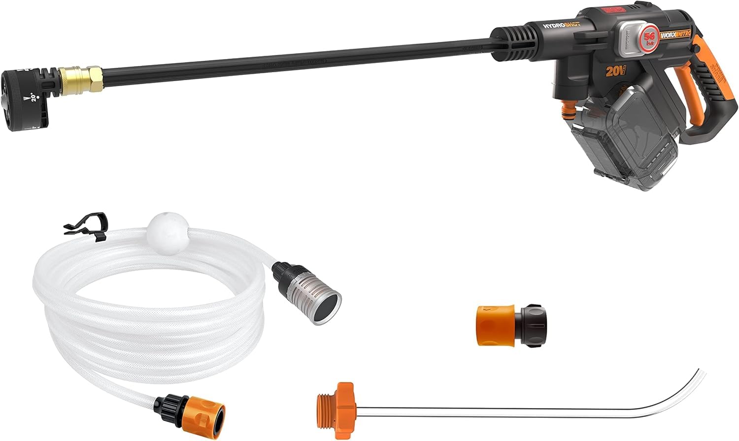 WORX WG633E.9 Hydroshot idropulitrice a batteria 20 V – 56 Bar Pressione massima – Potente motore brushless – senza batteria e caricatore