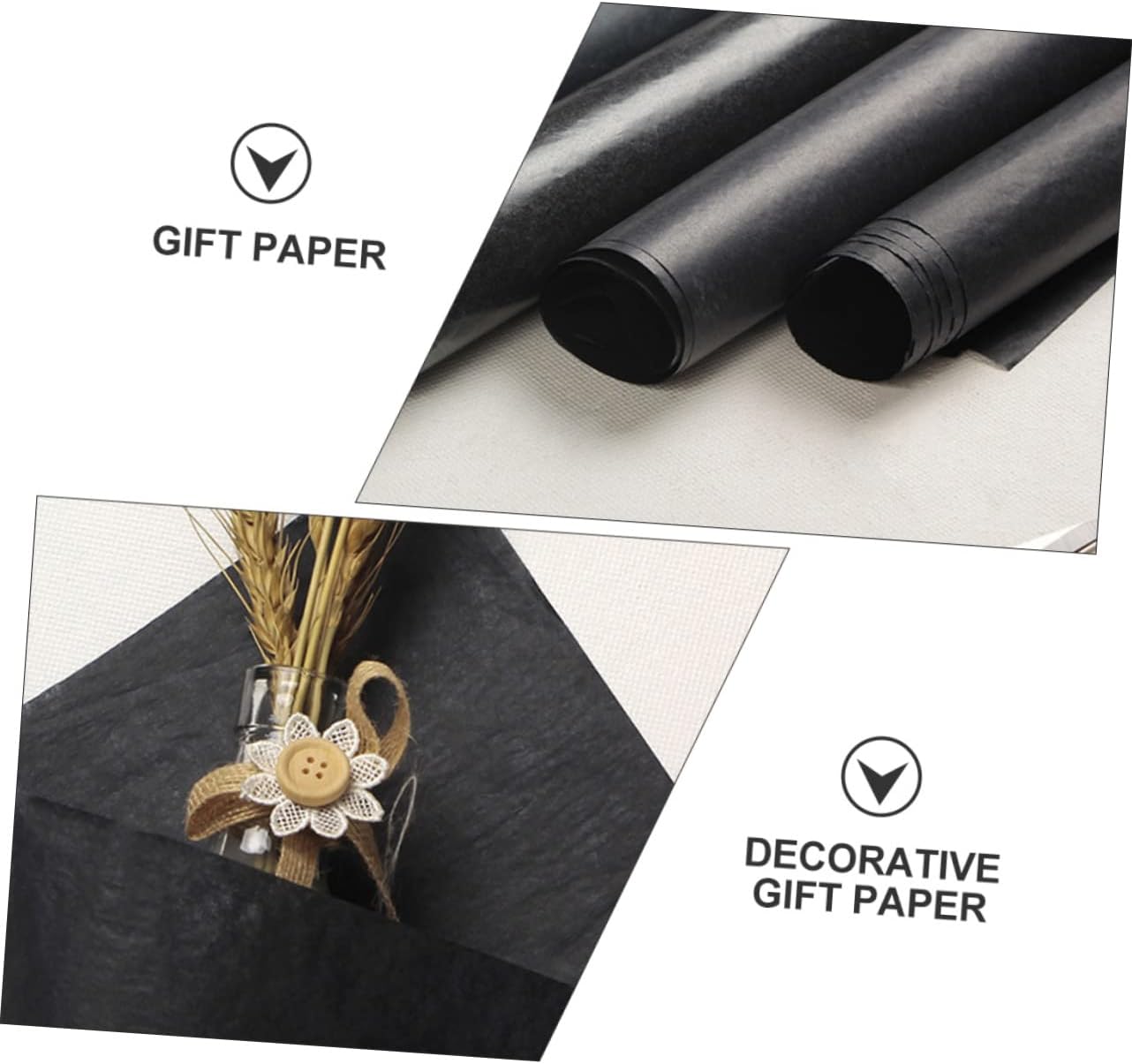 AUTSUPPL 1pc Black Kraft Paper Roll Decorative Wrapping Paper for Flower Bouquets Craft Projects and Packaging Simple and Practical Design for Elegant Presentation