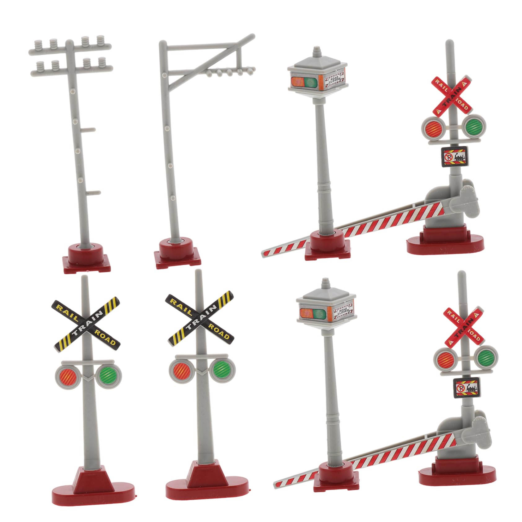 ARTIBETTER Toy Train Sets Traffic Sign Railroad Accessories Landscape Lighting for Boys and Girls Play