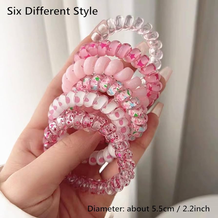 Amazon | Getrays 6個 スパイラルヘアゴム、マルチスタイル 跡が
