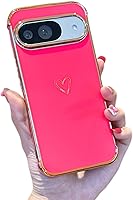 Vista 39 de ZTOFERA Funda diseñada para Google Pixel 7a, bonito diseño de corazones de amor con borde chapado y protección de lente de cámara, para Google Pixel