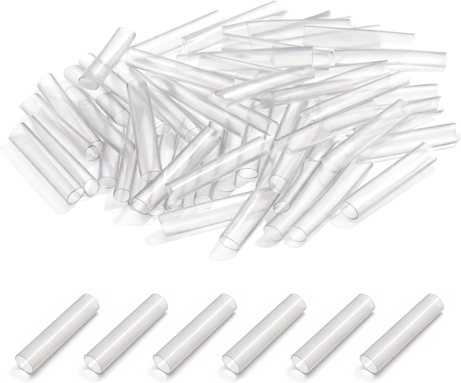 60 PCS Invisible Heat Shrink Aglets for Shoelaces, Large Systolic Shoe Lace Ends Tips, Shoelace Tips Clear Shoelace End Caps, Shoe Lace Shortening Repair Tip for Sneakers Running Shoes