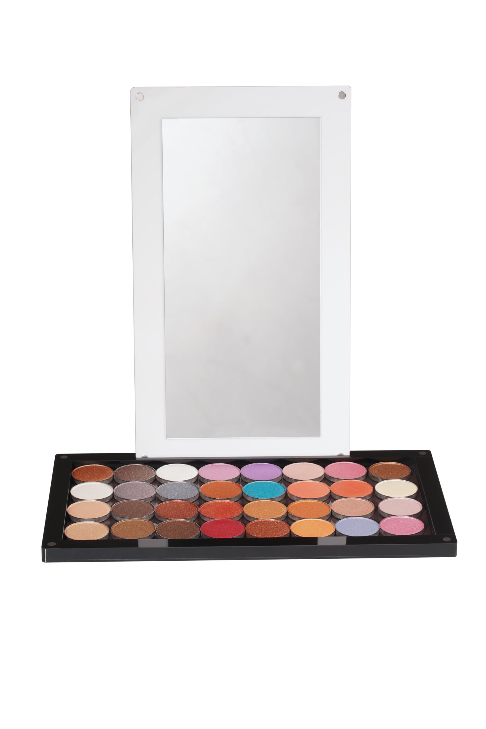 Coosei High-End Acrylic Magnetic Makeup Palette – Large Capacity, Refillable & Stackable with Glass Mirror & Depotting Tool | Perfect Vanity Countertop Organizer for Eyeshadow, Lipstick & More
