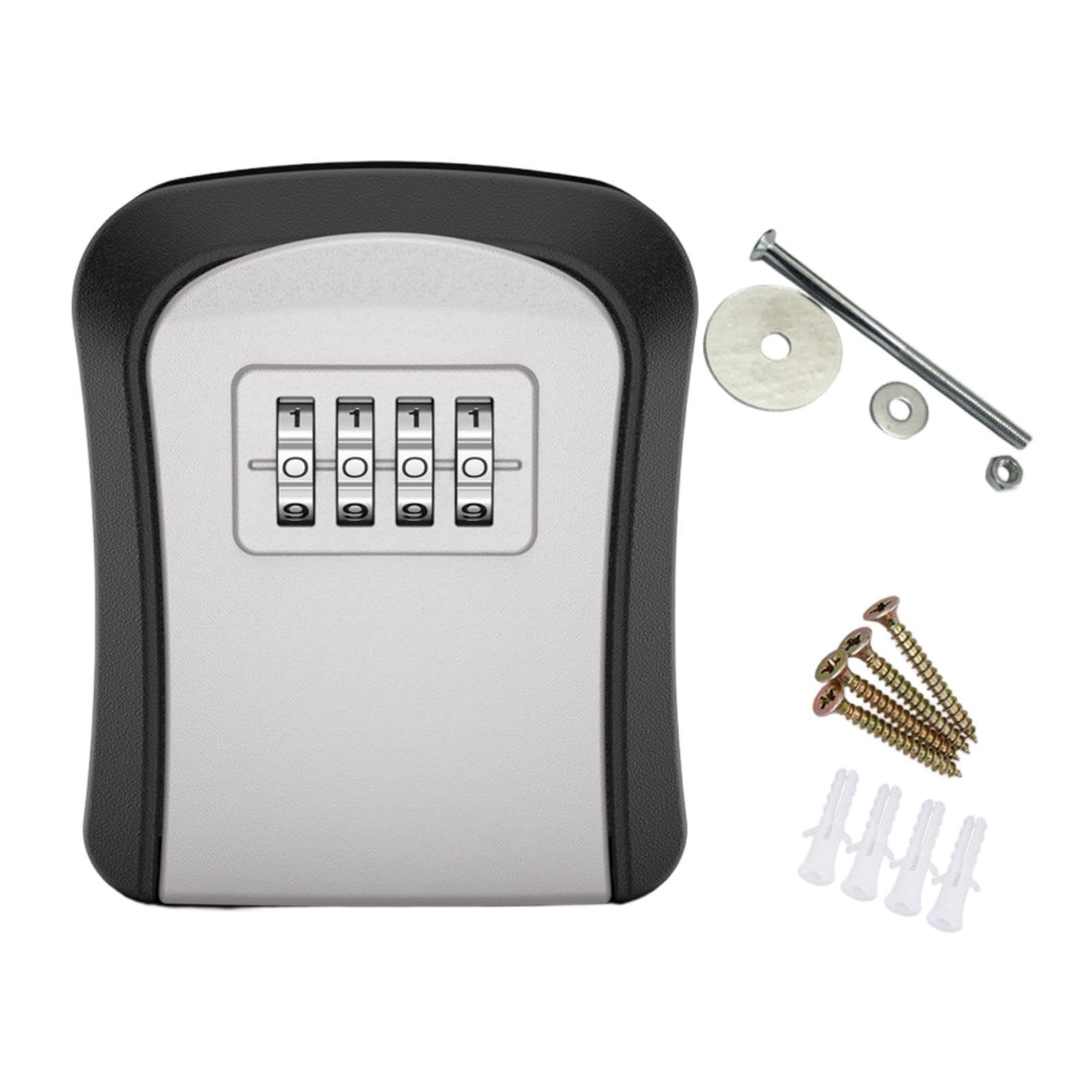 Key Lock Box Sturdy Key Storage Box for Office Outdoor House Keys Room Cards Gray-image-14