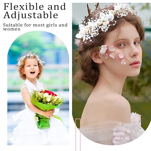 Miniatura 7 de Aohcae Diadema de princesa para niña de las flores, accesorios para el cabello de cristal para comunión, boda, diamantes de imitación, diadema de