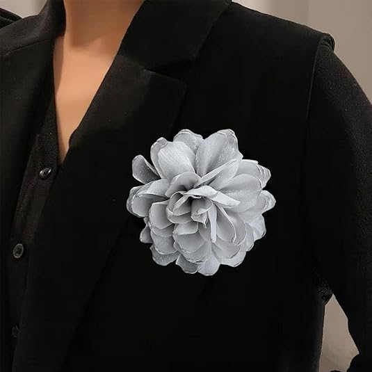 Handmade Large Fabric Flower Brooch - 12 Inch Camellia Corsage Pin For Wedding & Party