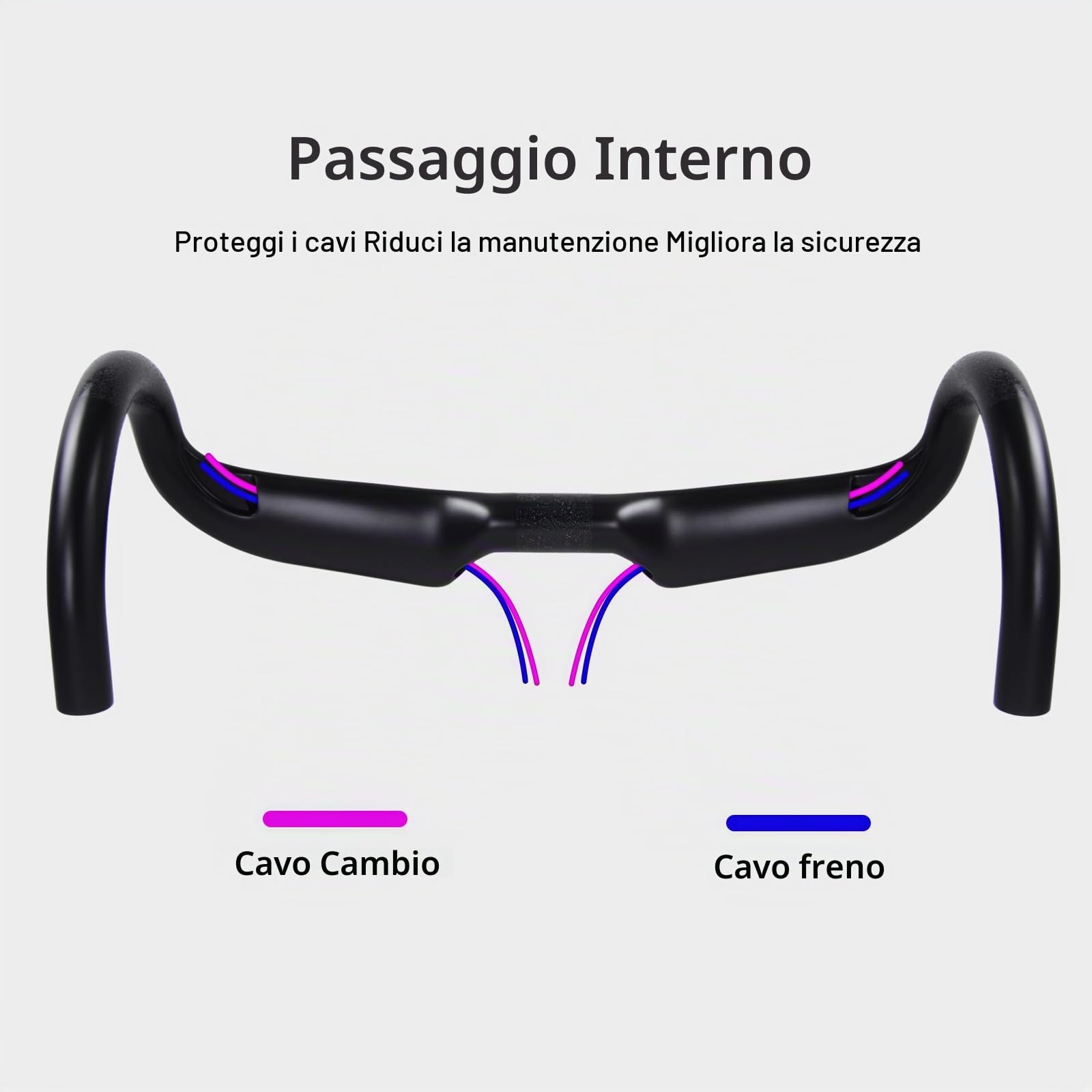 manubrio carbonio corsa 1-1/4"RXL SL manubrio carbonio bici da corsa routing interno UD opaco 420mm