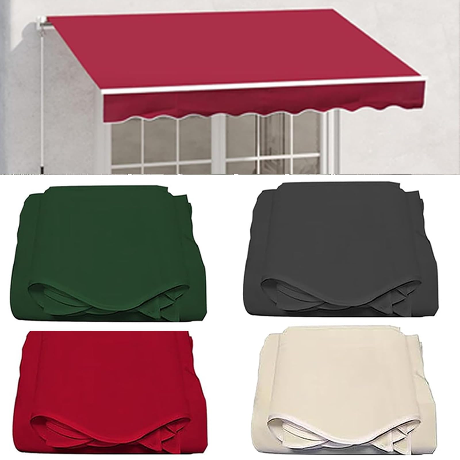 Lona de toldo 2x1.5m para proteger el balcón del sol tela de repuesto beige o gris