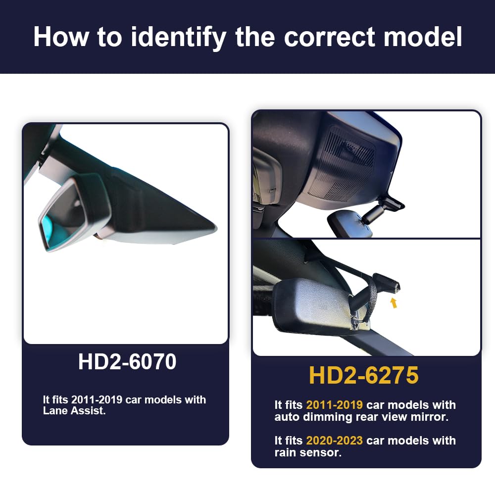 Fitcamx Front 2160P+Rear 1080P Dash Cam for 2011-2023 Ford Explorer with Auto Dimming/Rain Sensor (HD2-6275), OEM Look, Dual HD Video, Loop Recording, WiFi & APP, G-Sensor, Easy to Use, 128GB Card