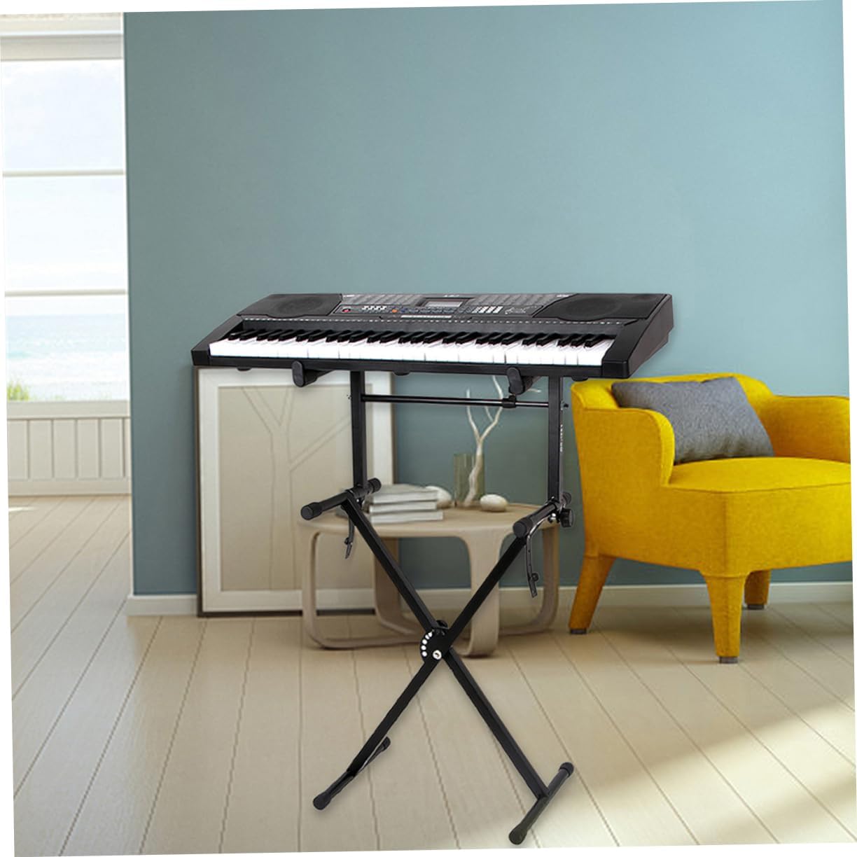 2sets Keyboard Stand Double Braced Keyboard Stands Piano Placing Rack Electronic Organ Holder Storage for Enthusiasts