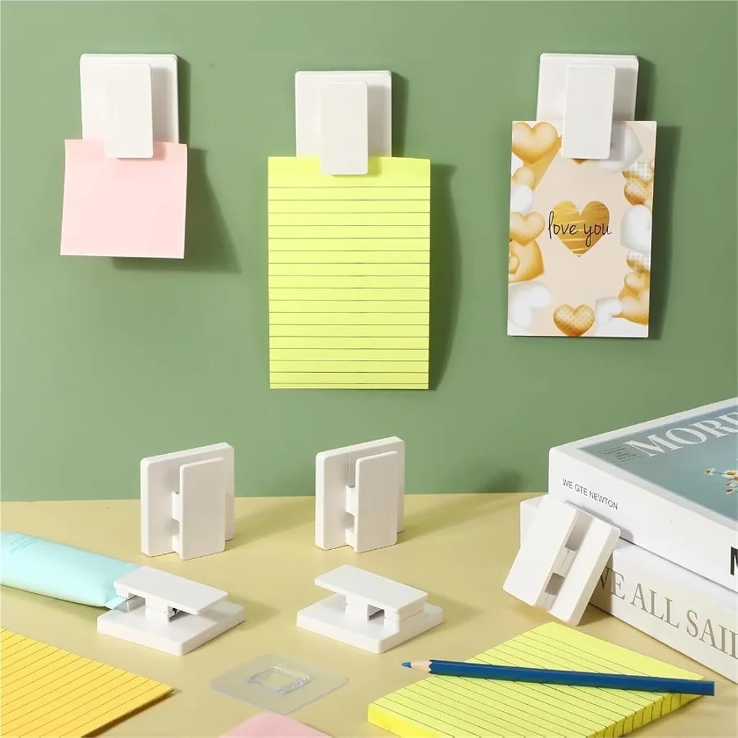 8 Pcs No Drilling Towel Holders - Large Self Adhesive 15mm Wall Tapestry Clips