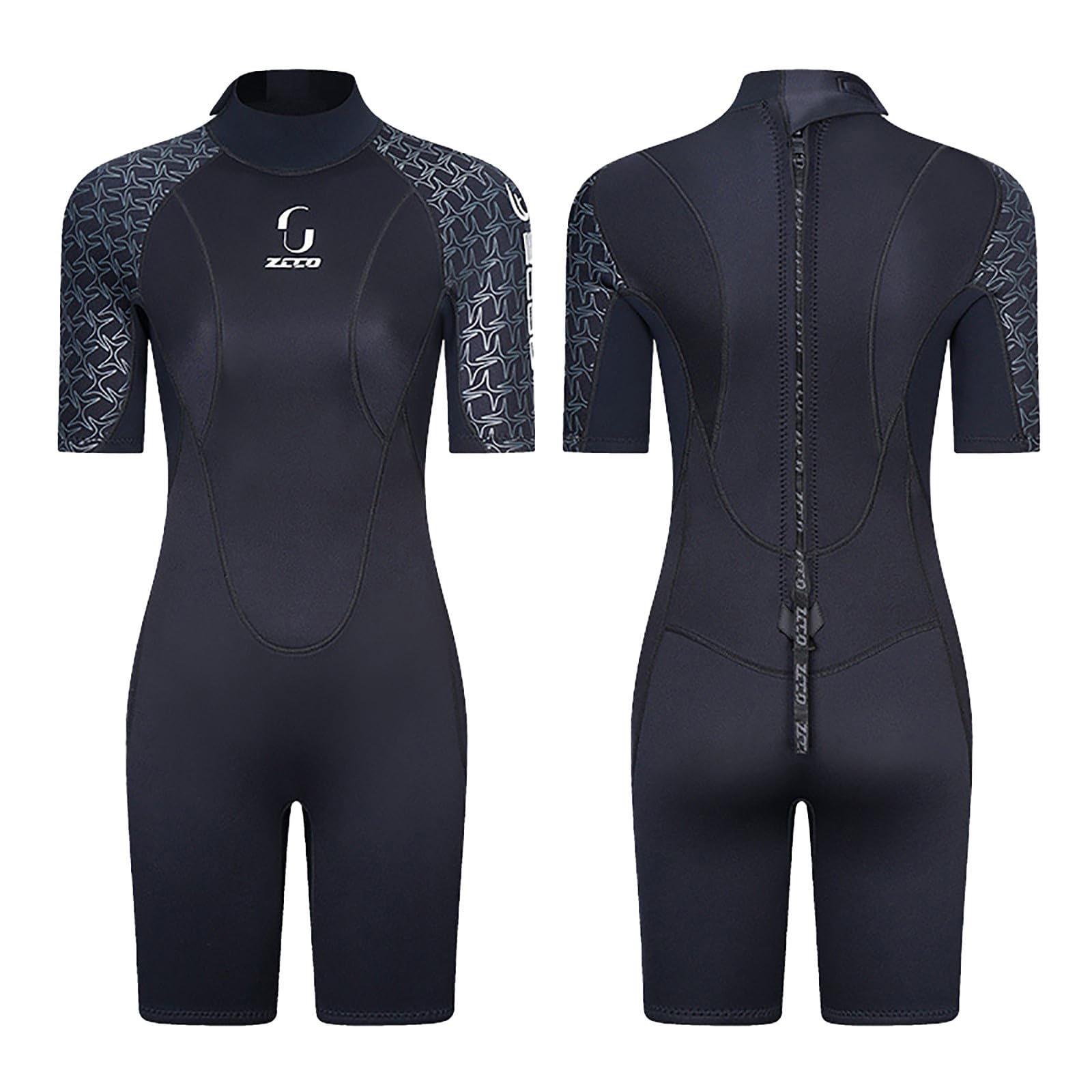 Generisch Short à manches courtes pour femme, épais et chaud, 3 mm, combinaison de plongée pour femme avec short