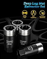 Vista 4 de Locking Lug Nut Removal Tool-6 Pieces Deep Lug Nut Extractor Set,Stripped Lug Nut Remover 1/2" Drive,17/19/ 21/ 22MM Wheel Lock Removal Kit for
