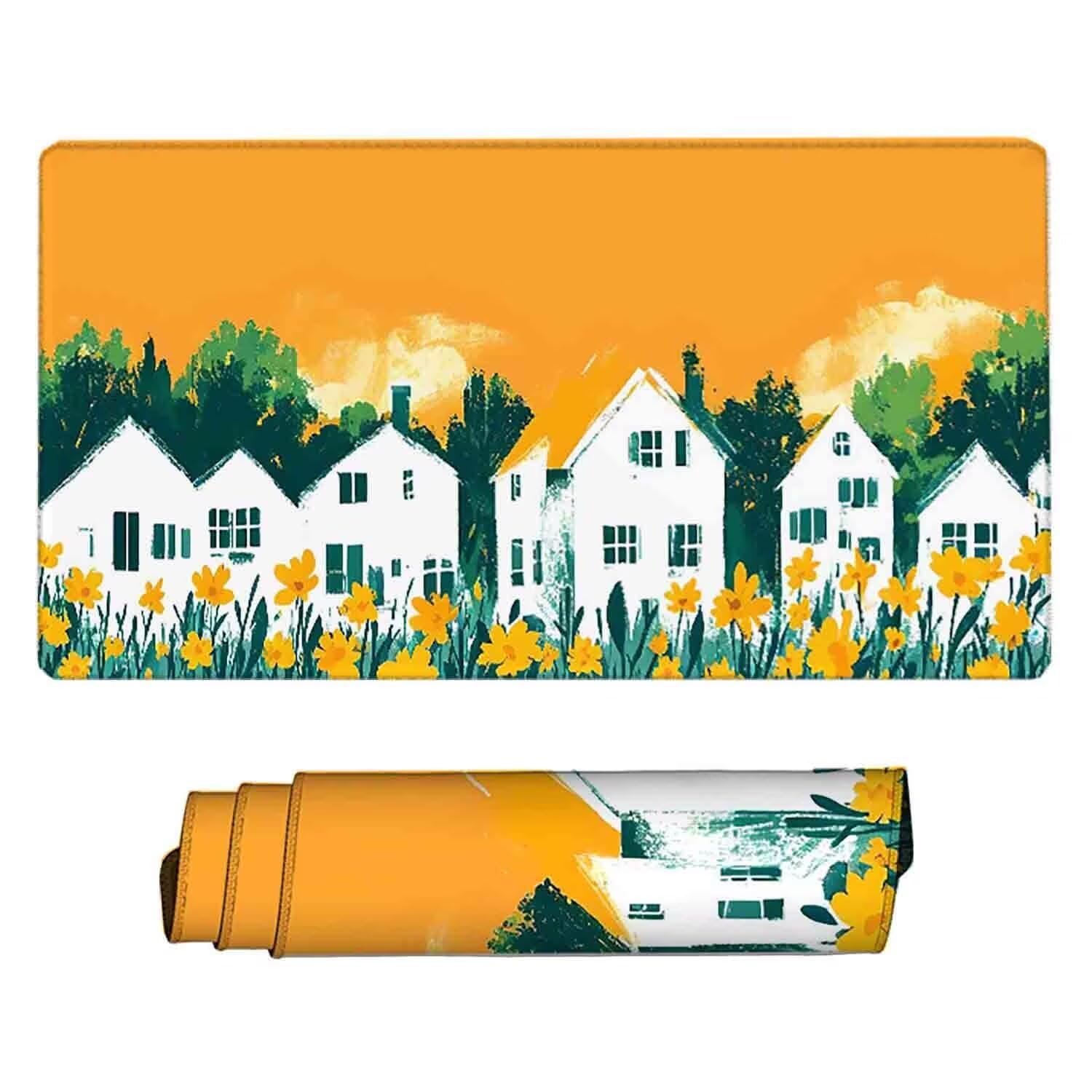 Tappetino Mouse Giallo Mousepad Casa Tappetino Mouse XXL 1200 x 600mm Sottomano Scrivania Grande con Base in Gomma Antiscivolo Accessori Gaming, Migliora Precisione e Velocità per PC, Laptop p8478